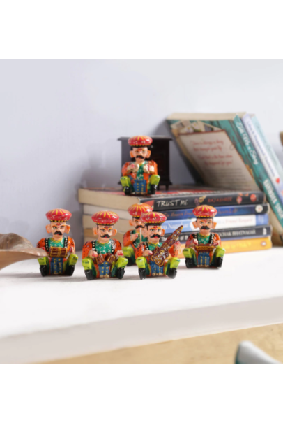 Multicolour Wood Figurines Set of 6